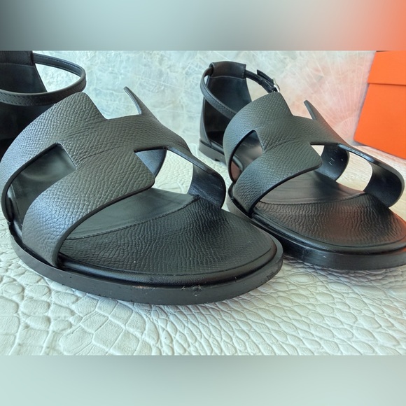 Hermes Santorini Black Sandals, Suze 39,5 ( 9,5) - Picture 13 of 15